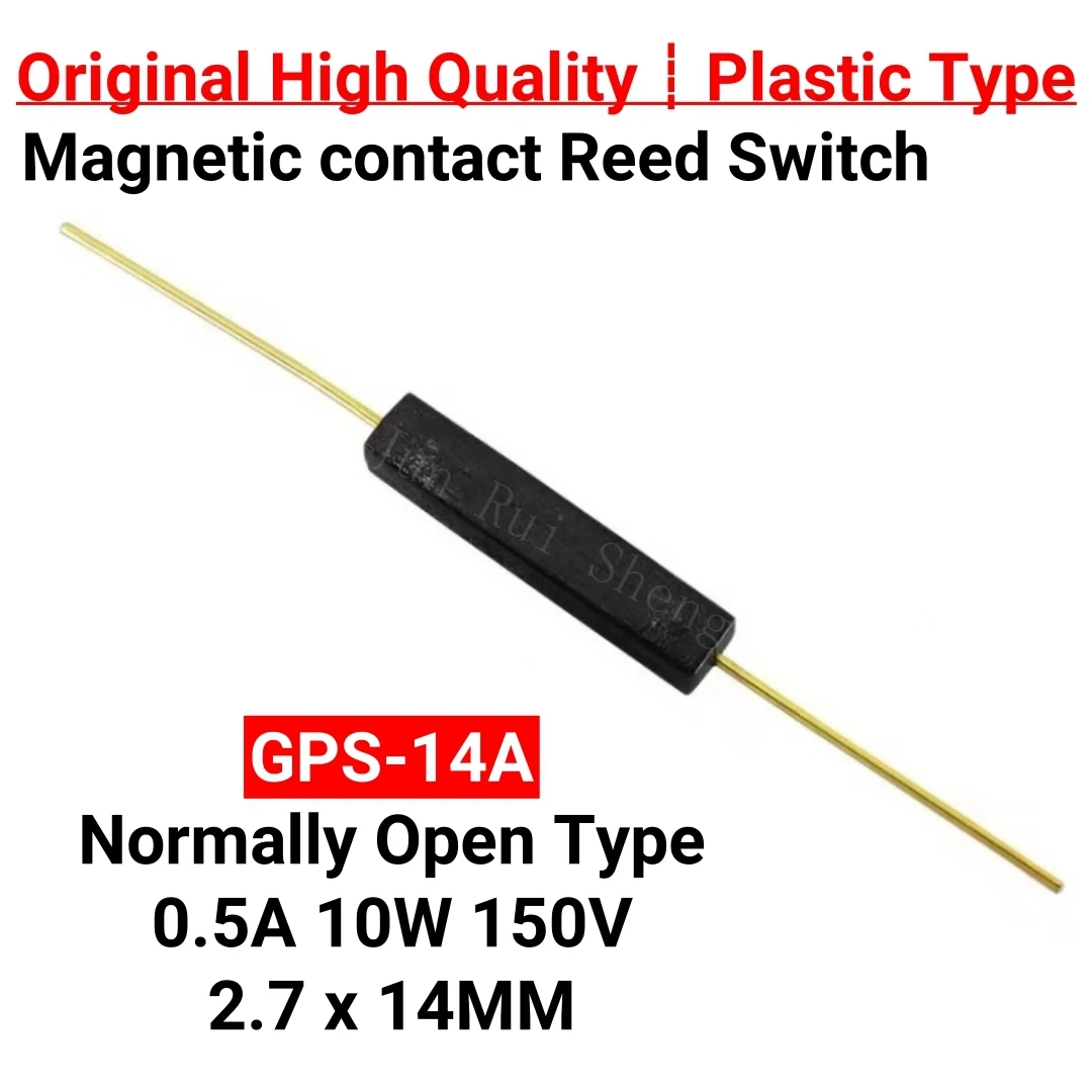 5PCS Plastic Reed Switch GPS-14A GPS-14B Normally Open/Closed NO NC 2.7*14MM 10W 150V Magnetic contact Switch Induction Sensor