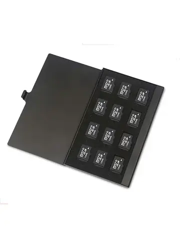 12-platsers Micro SD-kortfodral för förvaring, ultratunn kreditkortsstorlek lätt och bärbar TF-minneskortsförvaring svart 10 best sales micro sd-fodral - №1