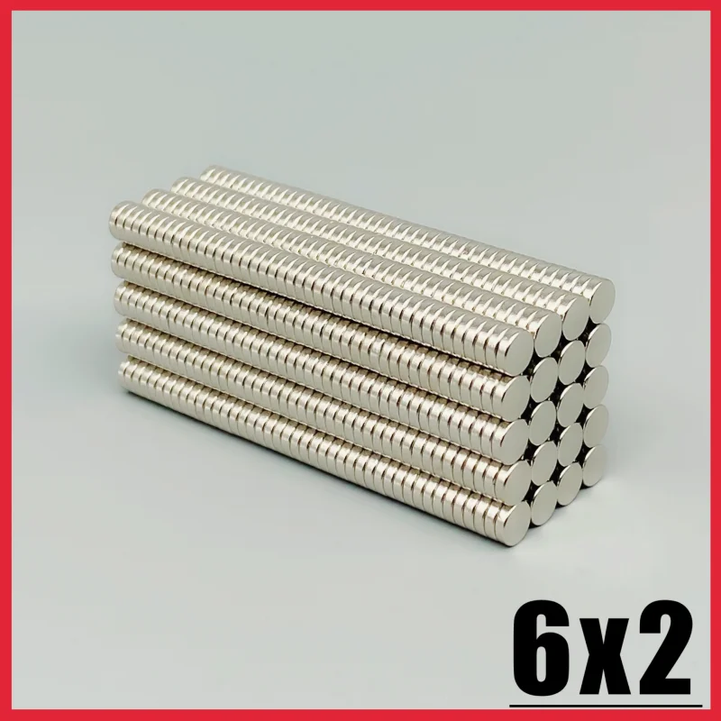 6 x 2 mm Kühlschrankwerkzeug, runde Form, starker Magnet, 50–1000 Stück, Neodym-Magnet, für Zuhause, Küche, Zubehör, Garten, DIY, Basteln – Detail 6