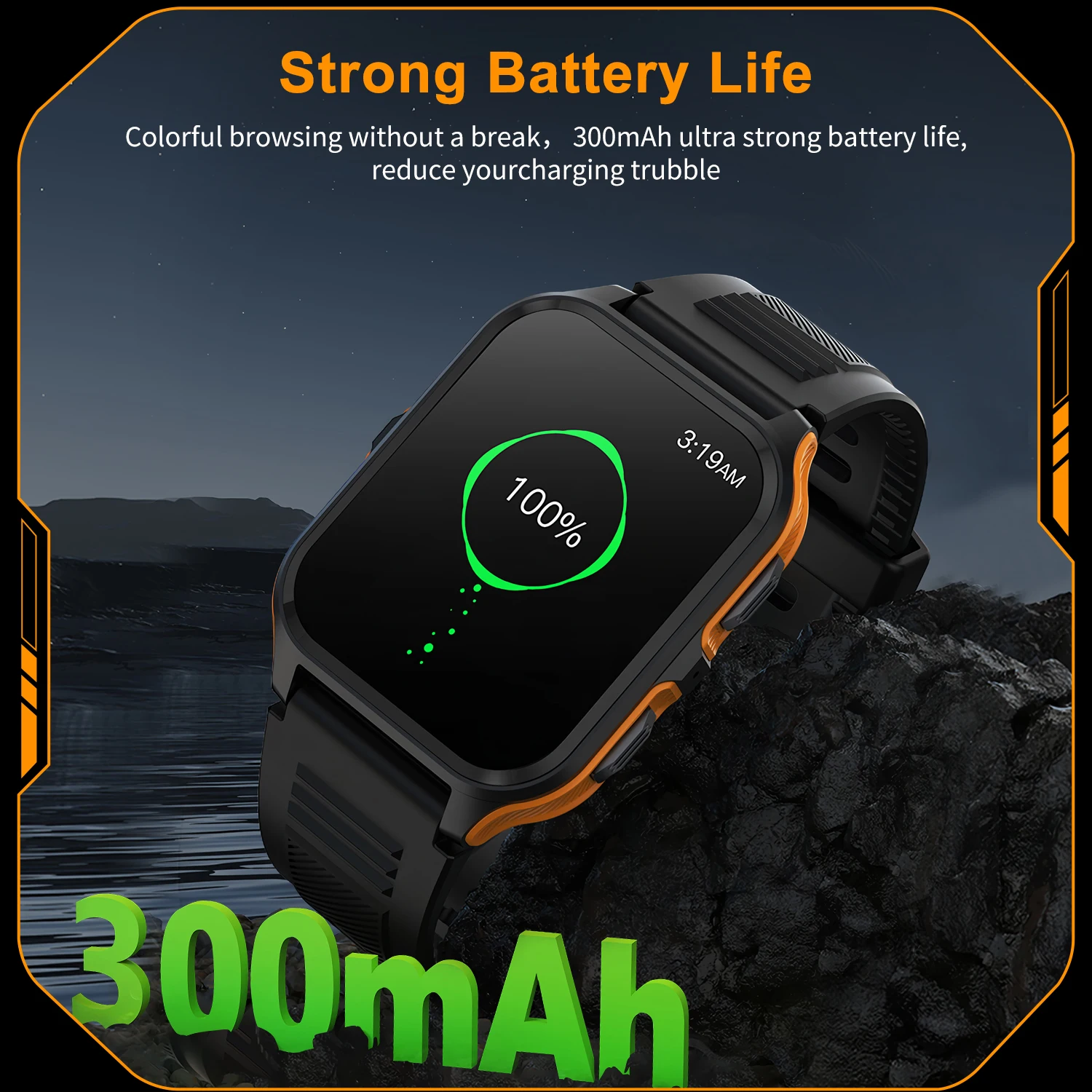 AMZMAX الرياضة في الهواء الطلق ساعة ذكية الرجال بلوتوث دعوة جهاز تعقب للياقة البدنية 3ATM IP68 مقاوم للماء العسكرية Smartwatch لنظام أندرويد IOS #6