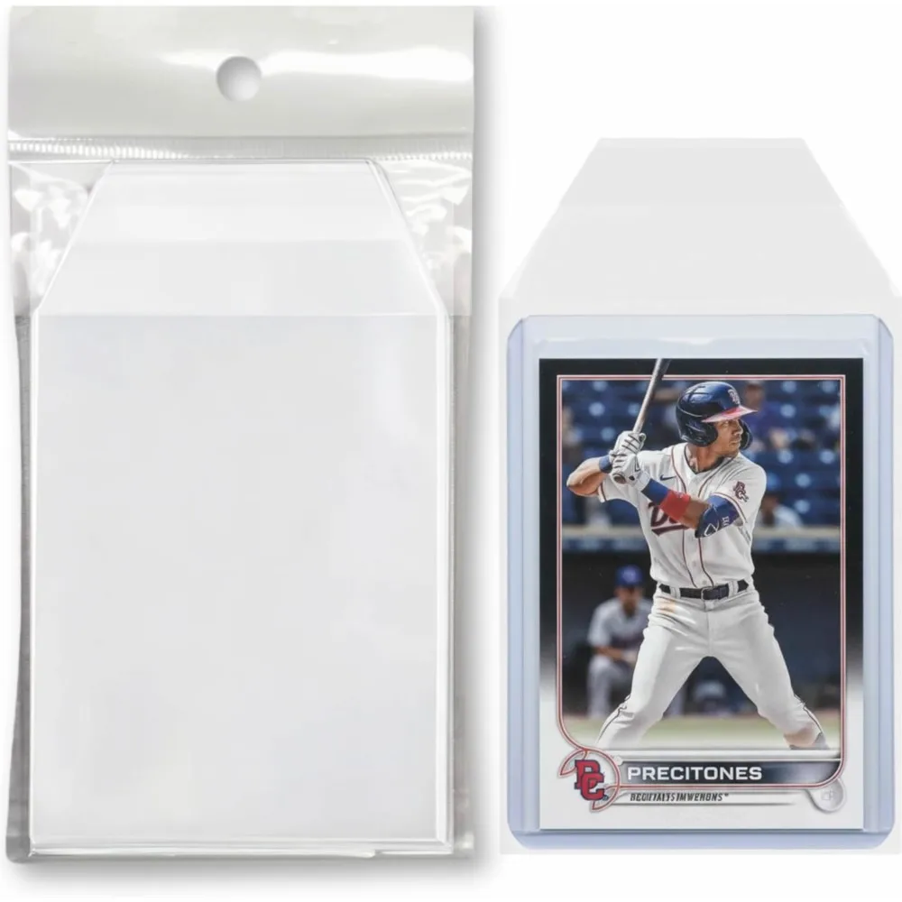 100Count Resealable Ultra Clear Protective Sleeves Fit 35PT-100PT Toploader Card Holder Storage For Sports Game Trading Card