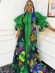 Elegantes vestidos africanos para mulheres, kaftan abayas, robe boubou, roupa estampada em Ancara, vestido de noite, moda muçulmana verão, dashiki, 2024