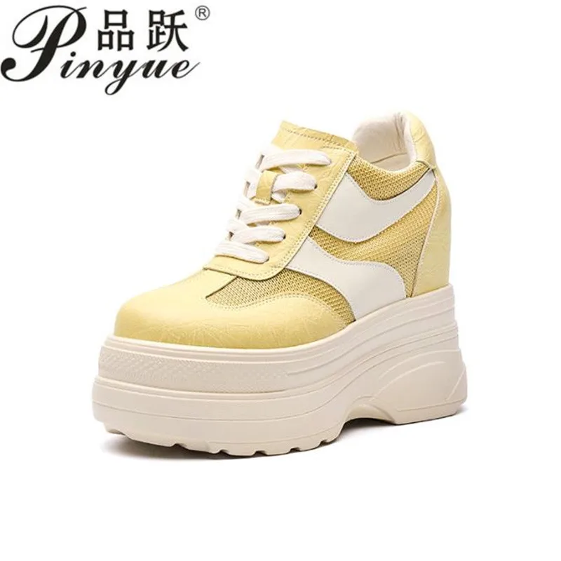 

Женские сандалии-гладиаторы 11 см, кроссовки на высоком каблуке из натуральной кожи на танкетке, летние туфли-лодочки на платформе, размеры 34–39