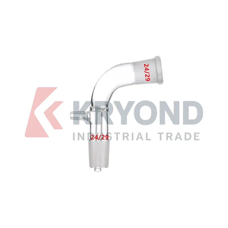 105 Degree Vacuum Receiving Adapter 14/23 19/26 24/29 29/32 Laboratory Distillation Glassware Connector Bent Joint Research Pack