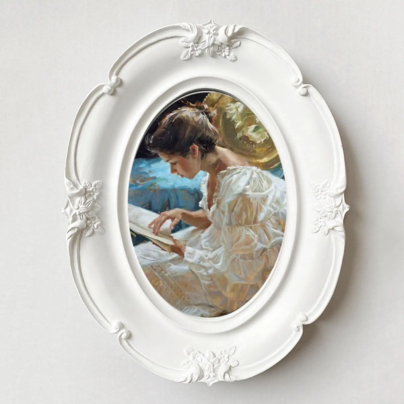 Verzierte Bilderrahmen, Deluxe-Blumenmuster, Kunst, Tischplatte und Wandbehang, freistehende Harzrahmen für Hochzeit, Zuhause, Schlafzimmer