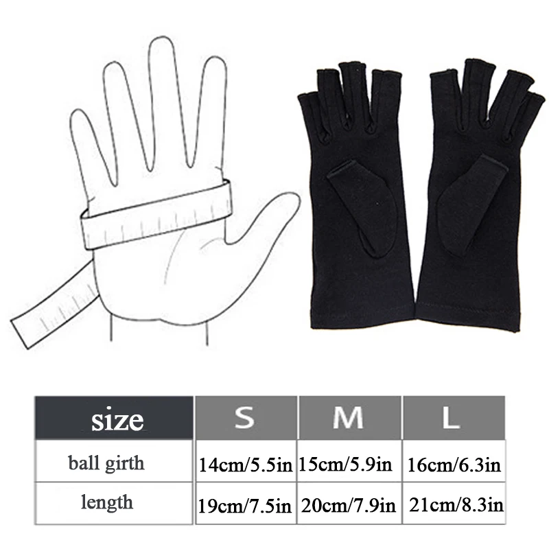 Compression Gloves Fingerless Anti Arthritis Pain Relief Gloves Rheumatoid Care Orthotics Hand Braces Health Supports Gloves