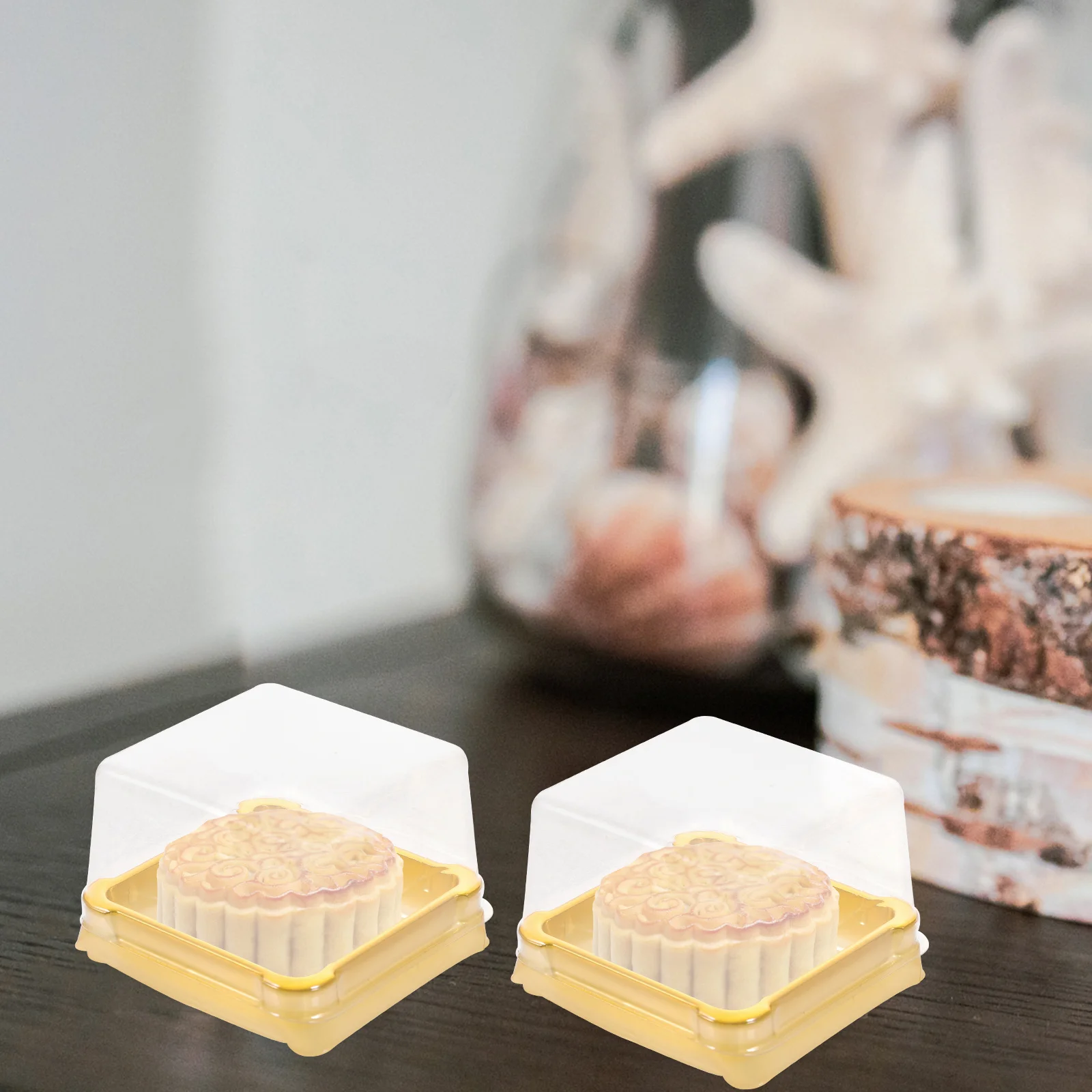 

Box Clear Dome Packaging for Moon Cake Cupcake Muffin Egg Yolk Crisp Dessert Gift Box Mini Holder Lids