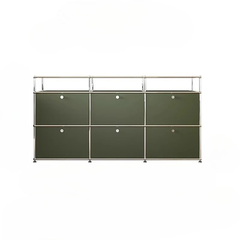 Modern Simplicity Olive Green Stainless Steel Locker Lockers Storage Locker Dresser Living Room Cabinets Kitchen Cabinet - Image 2