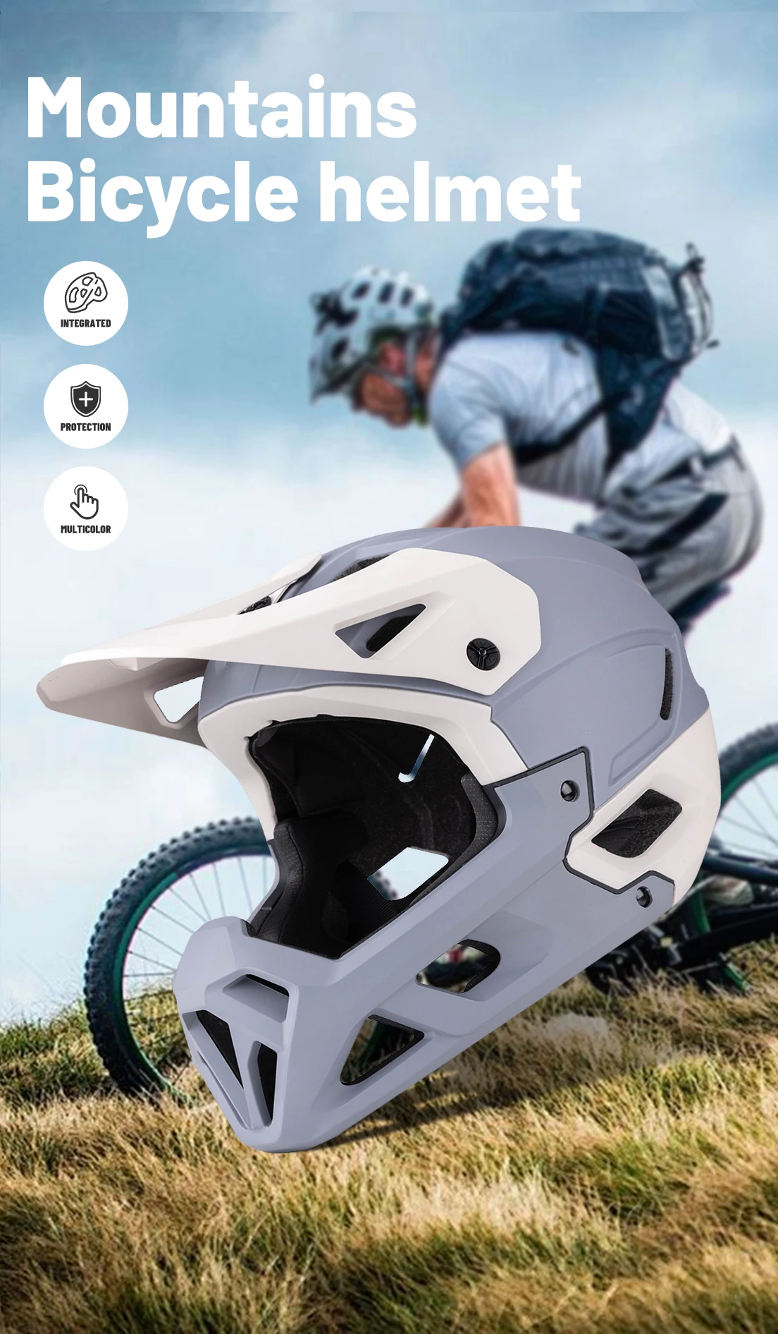 Eastinear Hochwertiger Offroad-Fahrradhelm mit verdicktem Schwamm und integriertem Formteil für Outdoor-Aktivitäten, MTB-Fahrradhelm für Männer und Frauen – Detail 1