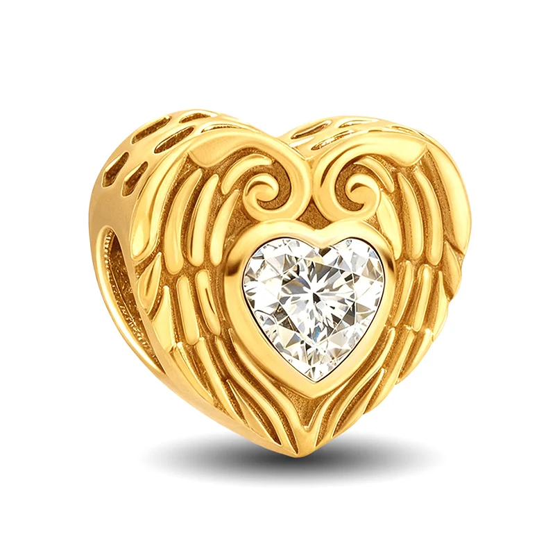 925 Sterling Silber Glühwürmchen Liebesherz Goldene Serie Charms Passend für DIY Armband Halskette Geschenk Hochwertige Feine Schmuckstücke