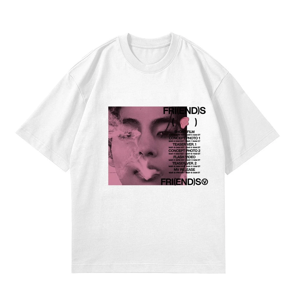 Tops Women's KPOP V FRI(END)S Graphic T-shirt Summer Men's Women's Harajuku Casual O-neck Short Sleeve Clothing