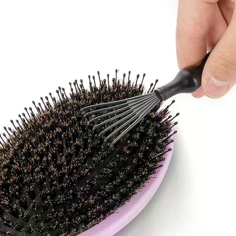 1PC Hair Comb & Brush Cleaning Remover Embedded Handle Tool Comb Hair Brush Cleaner Comb Accessories