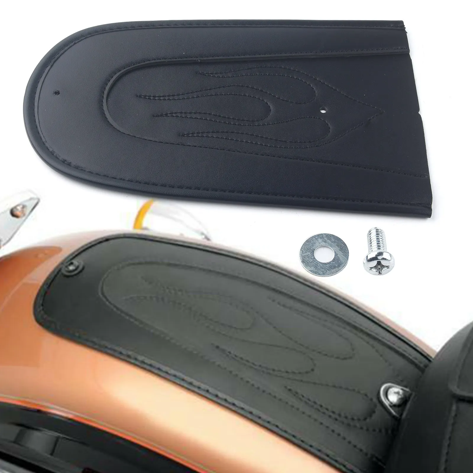 Motorcycle Accessories Black Leather Diamond Rear Fender Bib for Harley Sportsters XL 883 1200 Models 2004-2017