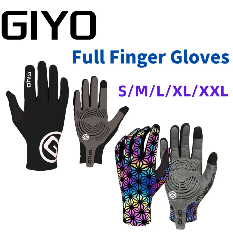 GIYO Wind Breaking Cycling Full Finger Gloves Touch Screen Anti-slip Bicycle Lycra Fabric Mittens Bicicleta Road Bike Long Glove