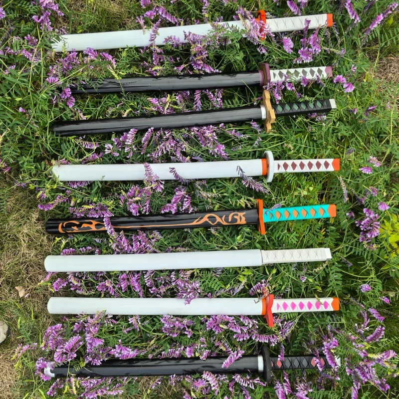 

28in/72cm Demon Slayer Katana Anime Ninja Sword Cosplay Prop Knife Real Size Samurai Sabre Japonesa Katana Sword
