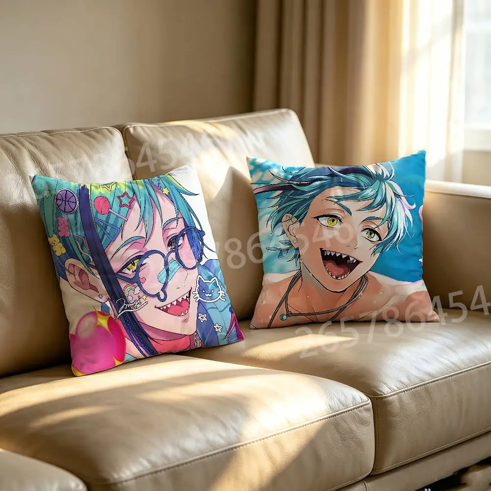 T-Twisted Wonderland Floyd Leech Polyester Printed Pillow Cover Square 30 35 40 45 50 55 cm Soft for Sofa Bed Car Home Decor