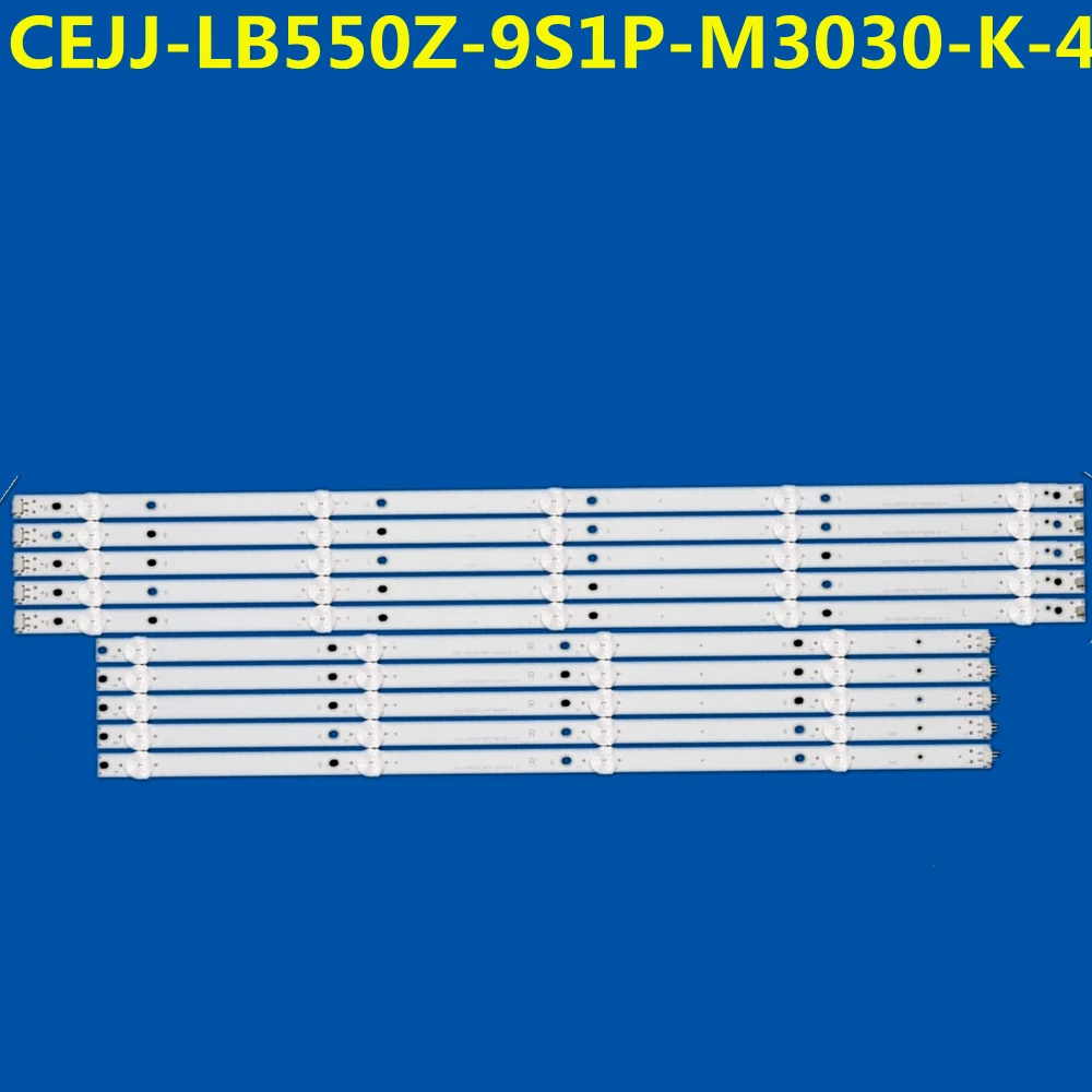 10PCS 3VLED Backlight Strip For CEJJ-LB550Z-9S1P-M3030-K-4 For 55PUF7065/T3 55HUF6933/T3 55PUF6033 55PUG6513 55U2 55U7085