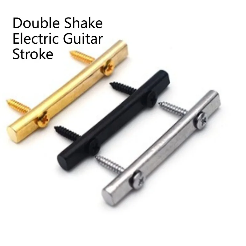 1Pcs Guitar Accessories, Electric Guitar Pressing Stick Electric Guitar Metal Head Pressing Stick PressingStickBlack Gold Chrome