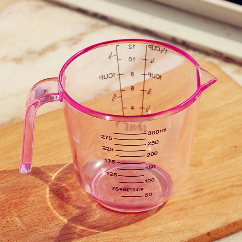 150/300/600ml Pink Multipurpose Plastic Measuring Cup Heat Resistance With Scale Measuring Cup Home Kitchen Measuring Cup