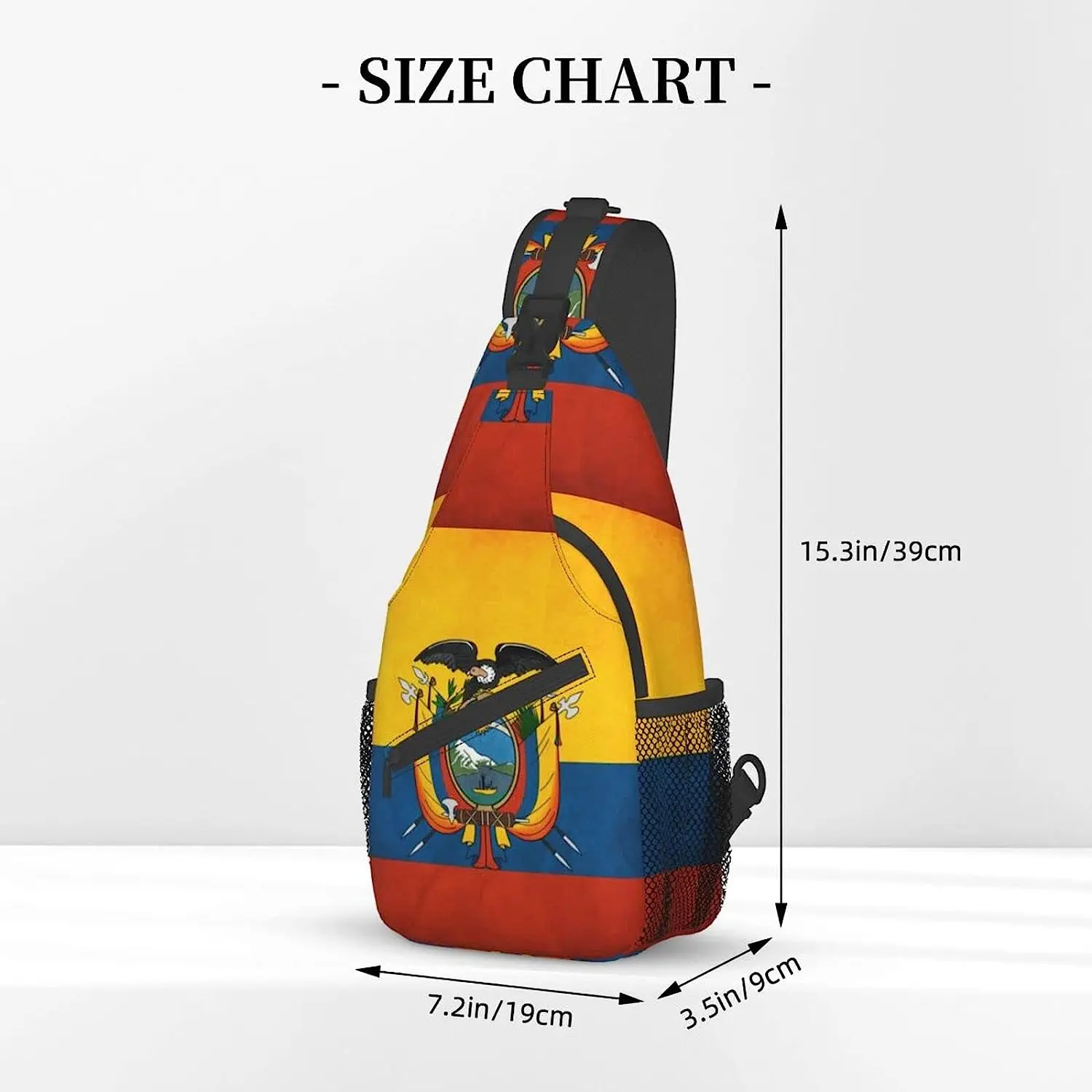 Ecuador Flag Hiking Daypacks Cross-body Sling Backpack for Men Women Outdoor Cycling Hiking Travel