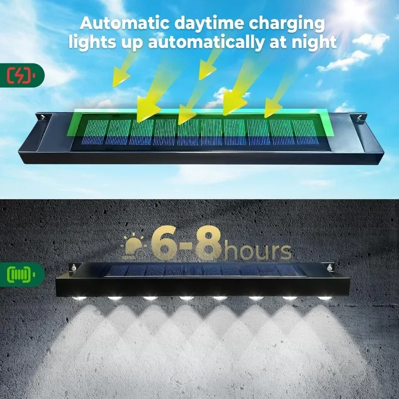الشمسية الجدار الخفيفة في الهواء الطلق مقاوم للماء حديقة ديكورا شرفة الدرج سياج المنزل جو الإضاءة مصباح يعمل بالطاقة الشمسية تسجيل مصباح