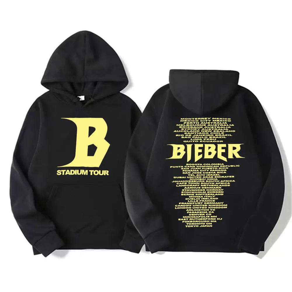 Distressed Monkey Time X Justin Bieber Purpose Stadium Tour Print Hoodies Men Women Hip Hop Pop Music Street Harajuku Sweatshirt