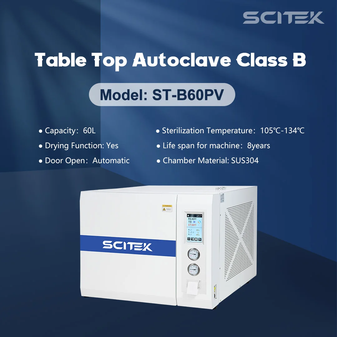 60L 80L Class B Bench Top Pulse Vacuum Dental Autoclave Sterilizer Machine for Lab Medical