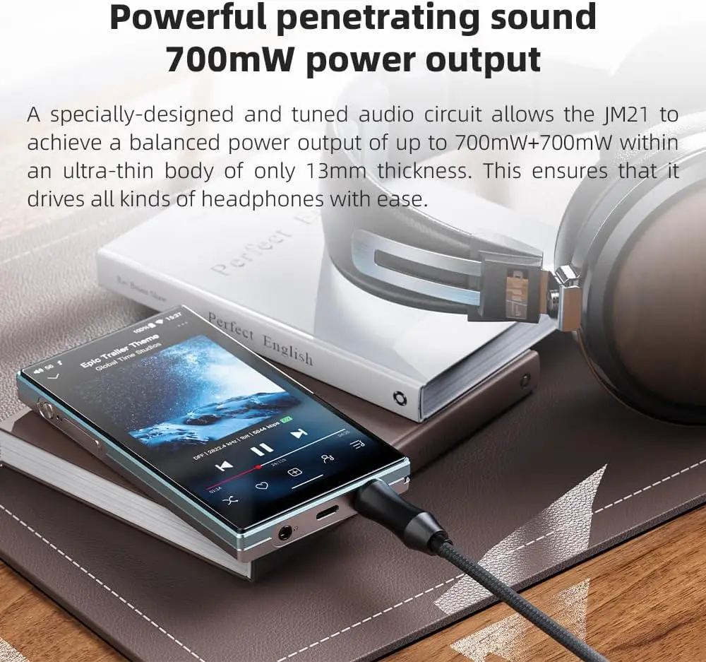 FiiO JM21 Android 13 Hi-Res Music Player MP3 with Snapdragon 680, Bluetooth WiFi USB DAC 12.5H Playtime (Sky Blue)New Popularity