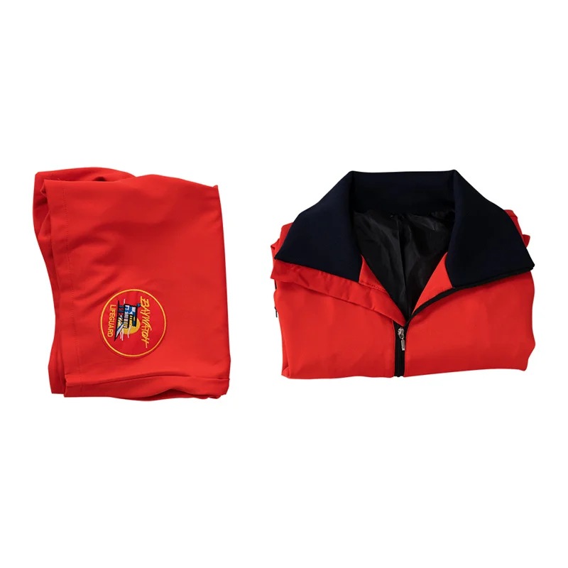 

TV Pam and Tommy Cosplay Costume Red David Hasselhoff Baywatch Coat Short Pants Full Suits Halloween Carnival Party Outfits