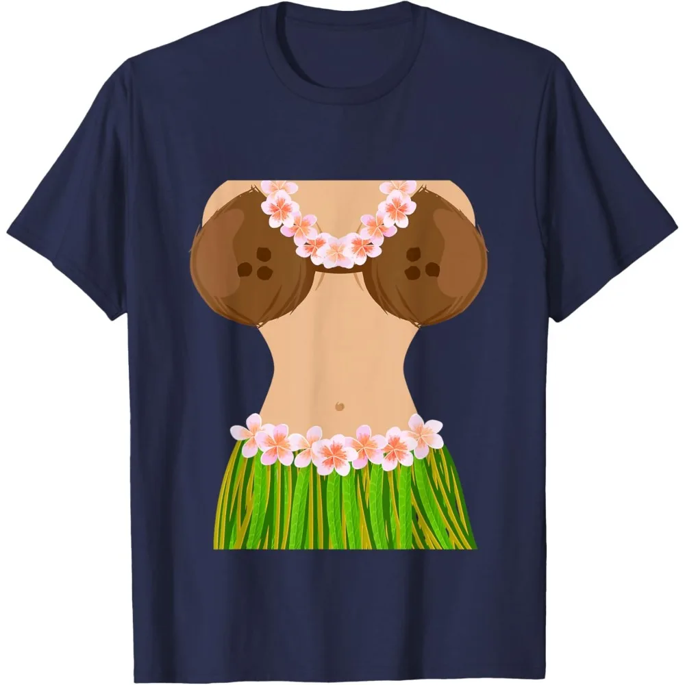 하와이 코코넛 쉘 브래지어 재미 있은 할로윈 파티 티셔츠 여성 트렌드 Y2k 반팔 티셔츠 남여 코튼 탑 새로운 도착