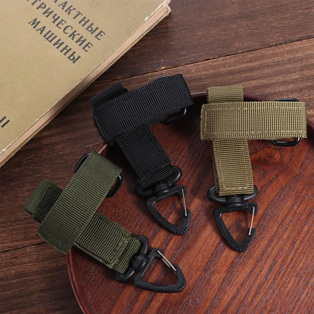

Triangle Quick Release Gloves Hook Adjustable Safe Molle Camping Carabiner Rotatable-hanging Head Protect Backpack Key Hook