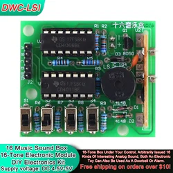 16 Music Sound Box BOX-16 Board 16-Tone Electronic Module DIY Kit Parts Components Soldering Practice Learning Kits for Arduino