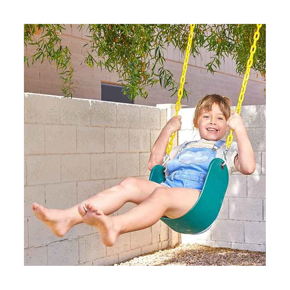 Heavy Duty Swing Green with 66 Inch Chain, Swing Accessory Replacement with Snap Hooks for Kids