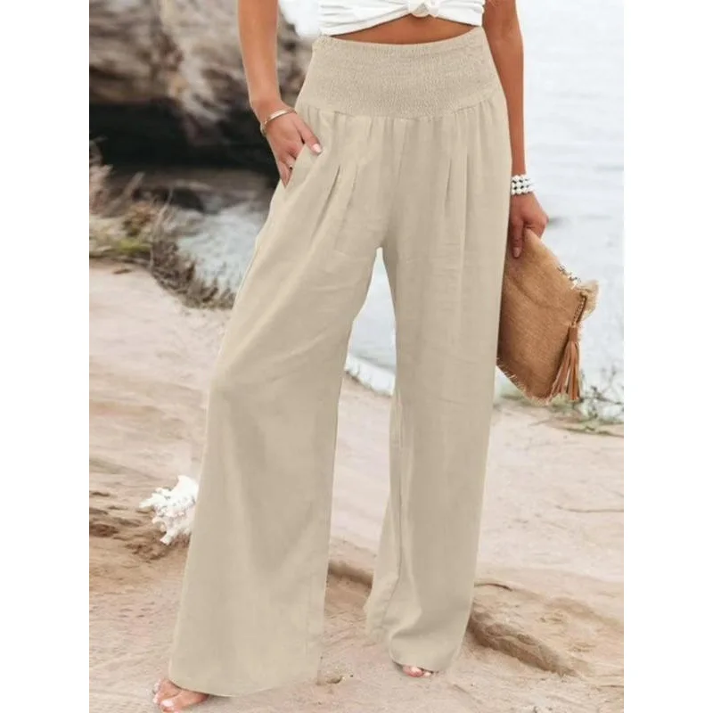 

Z29 Pure Color ket Pants Casual Comfortable Daily Wear Straight Leg Loose Fit PVC Fabric Neutral Cleanfit Sle