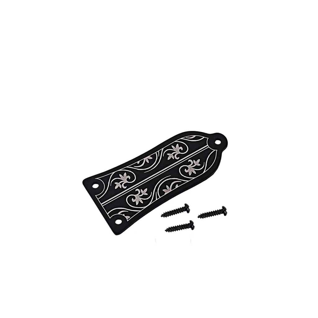 Black Metal Guitar Truss Rod Cover 2-Hole Bell Shape for Acoustic Electric Guitar Bass Replacement Parts
