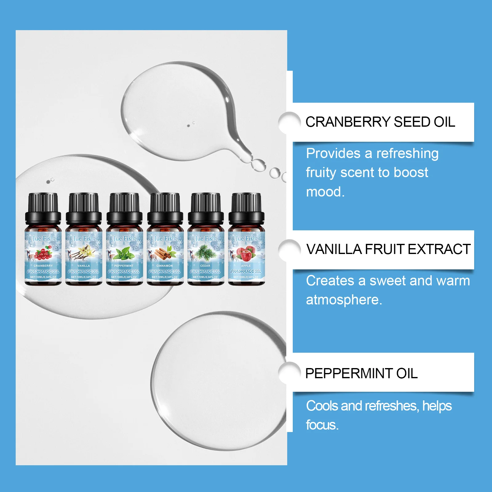 Winter Fairyland Fragrance Oil Set Pure Organic Plant Extract Christmas Gift Oil for Diffuser Humidifier Candle Soap Making image 4