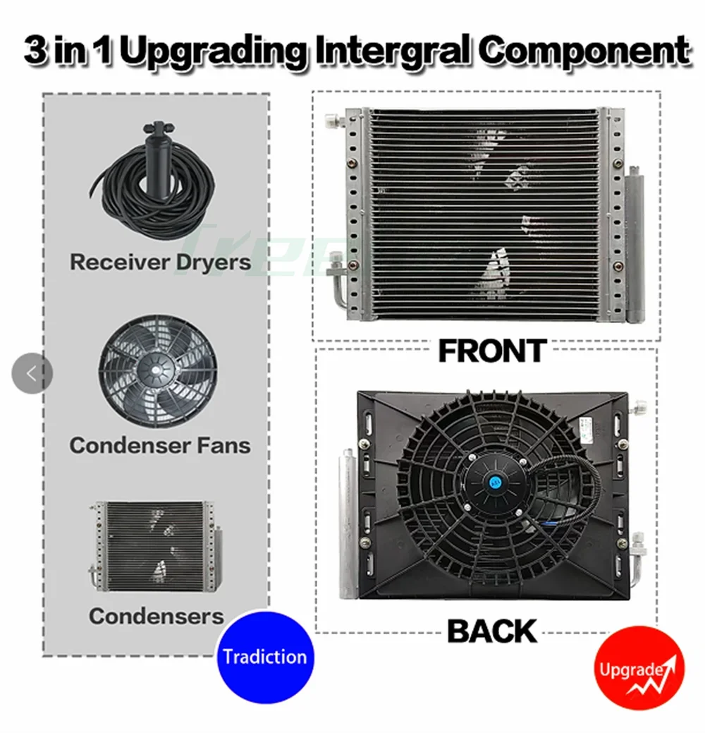 Condicionador de ar elétrico universal, calor e unidade fresca da C.A. cabidos para o carro, automotivo, SUV, caminhão, campista, Van, barco, 12V,