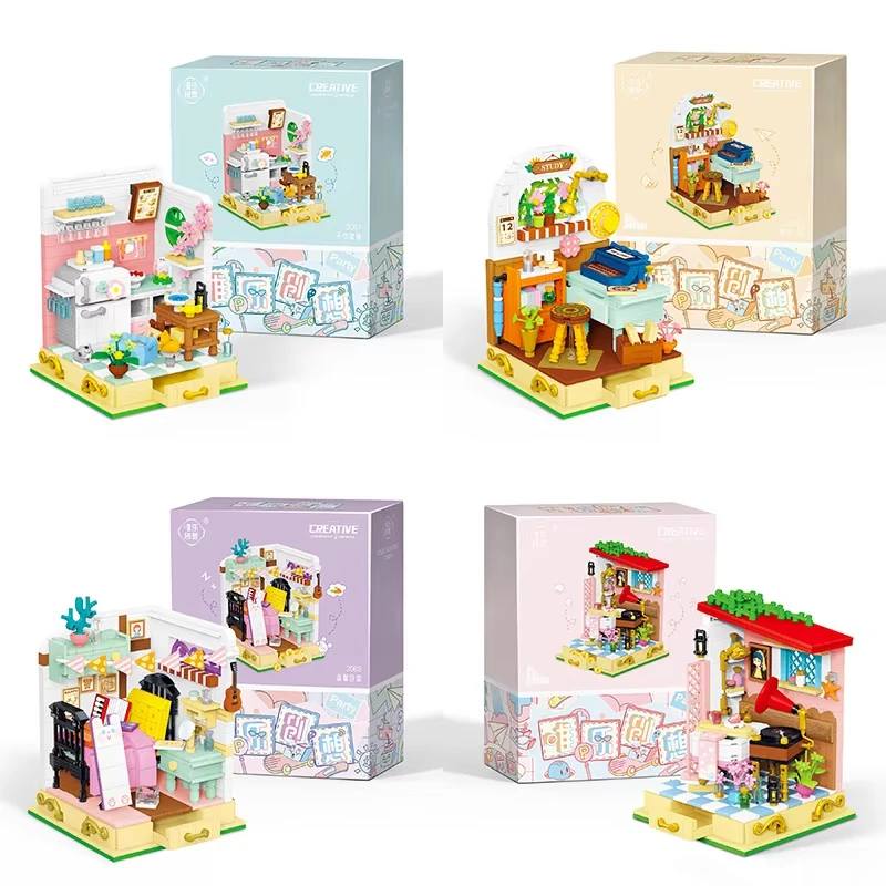ToylinX 550 pezzi set da costruzione per bagno carino mini blocchi di costruzione casa creativa vista modello in mattoni set giocattoli e regali per bambini