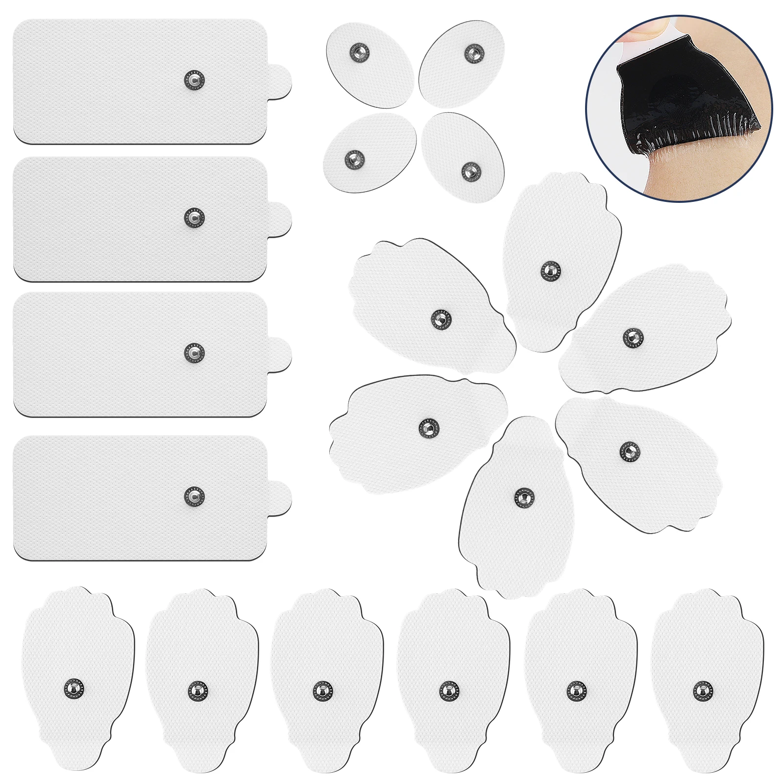 20 Electrode Plate Combination Set Premium TENS Unit Replacement Pads - Snap-on Electrodes