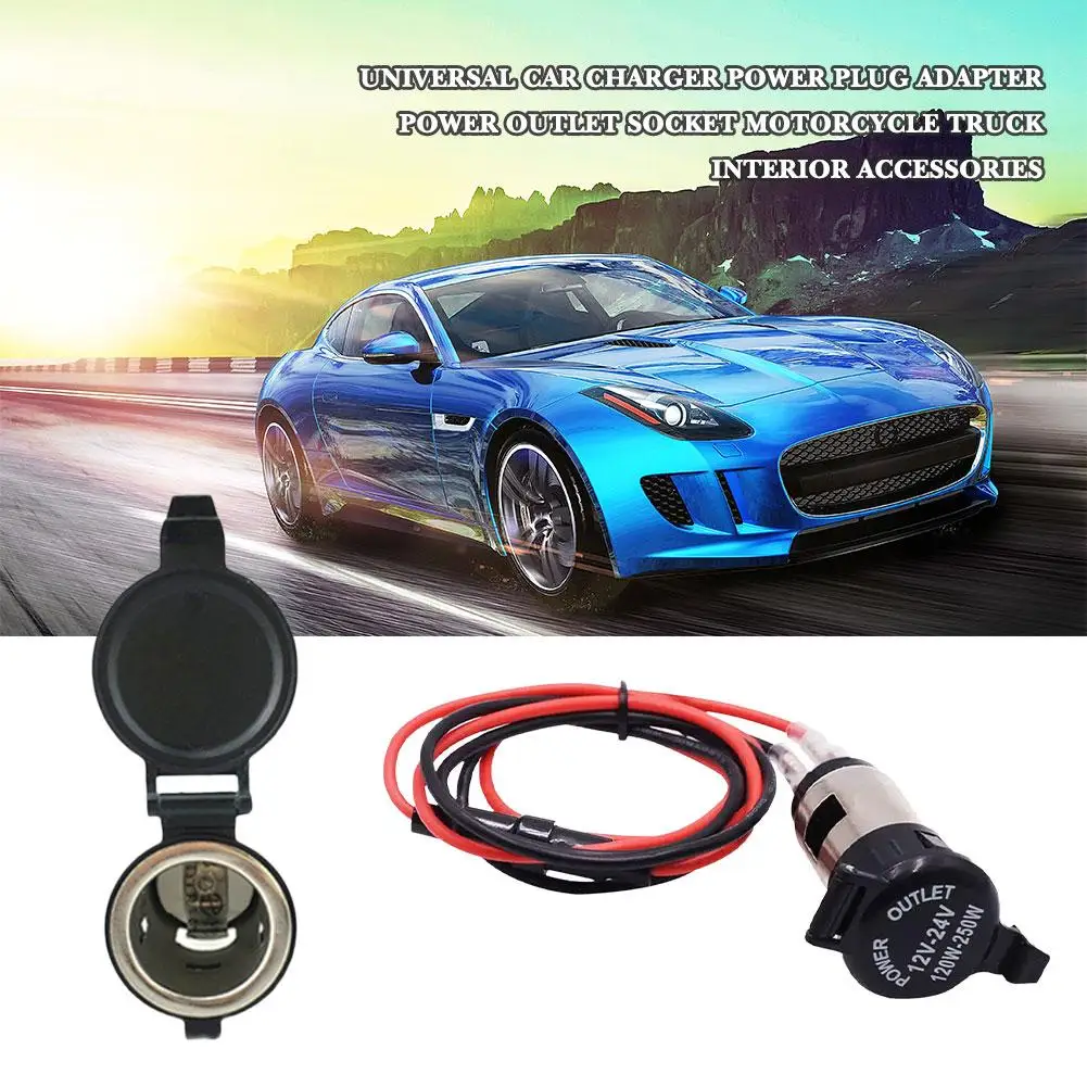 12-24v 120w-250w Universal Car Charger Power Plug Adapter Accessories Power Socket Truck Motorcycle Outlet Interior K3w3