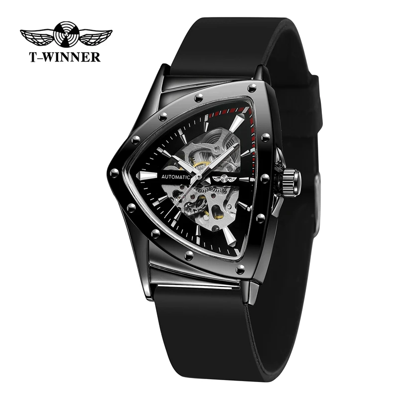 Winner 395R Transparent Fashion Luminous Royal Design Men Top Brand Luxury Male Mechanical Movement Skeleton Wrist Watch Clock