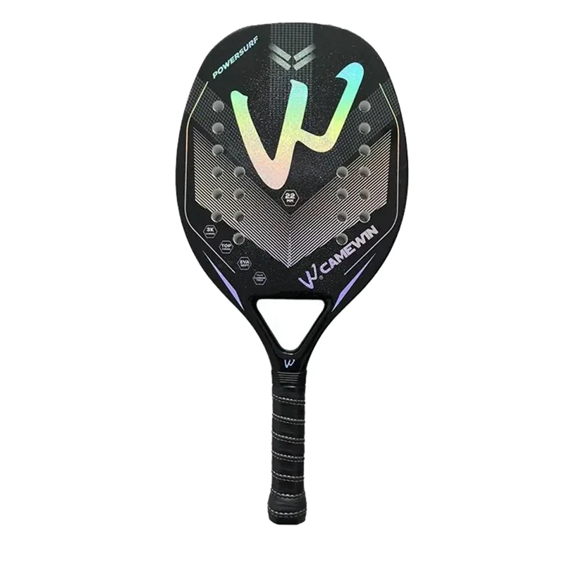 

Camewin 3K Beach Tennis Racket Full Carbon Fiber Rough Surface Outdoor Sports Ball Racket Paddle Racket Easy Install