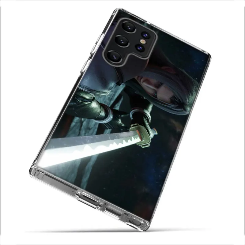 Anime FINAL FANTASY 7 BloodyBeni Clear Phone Case For Samsung Galaxy S21 S20 S23 FE S24 S22 Ultra Capa S10 S9 S8 Plus S10E Cover