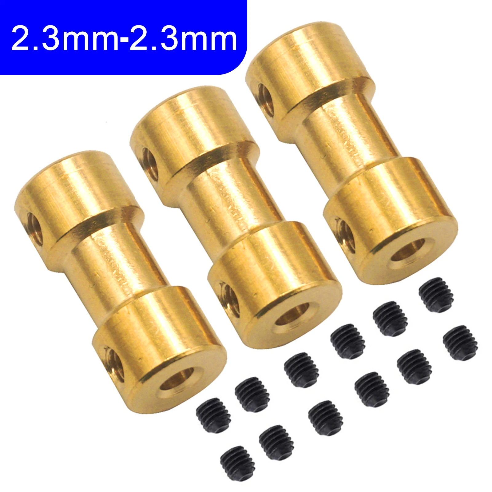 3Pack Brass Motor Shaft Coupling Coupler Connector Sleeve Joint Adapter for RC DIY Airplane Boat Robot