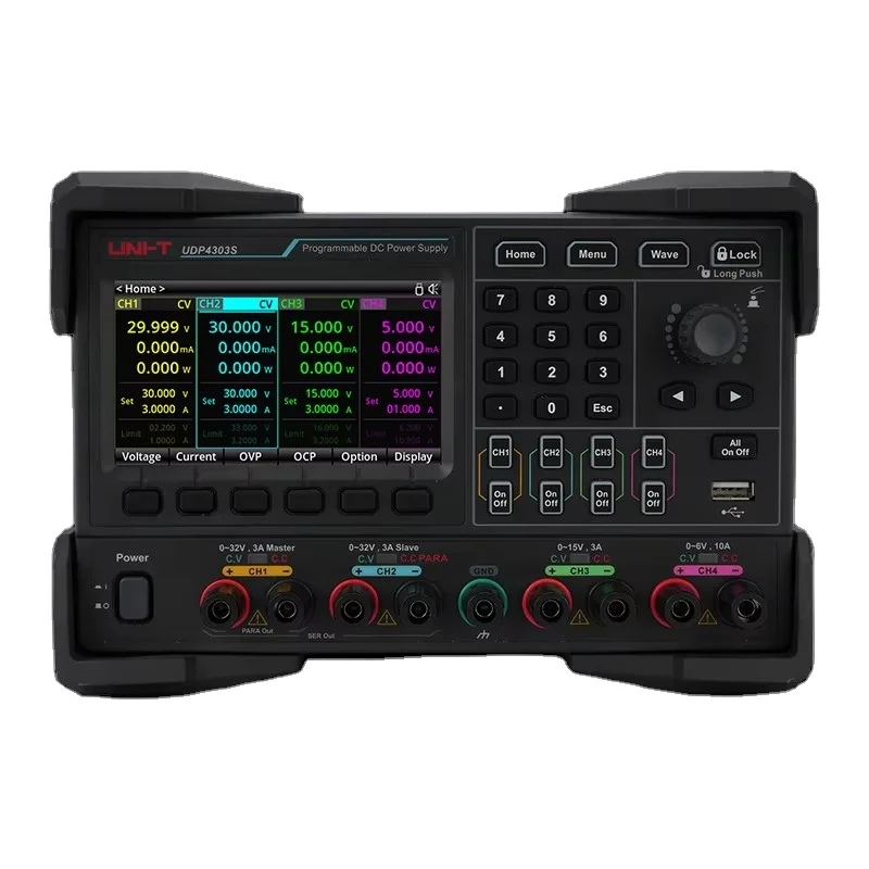 

un i-t UDP4303S 4 КАНАЛЫ 32 В 3 А Программируемый линейный источник питания постоянного тока 15 В 3 А 6 В 10 А А анализ сигналов RS-232 USB LAN