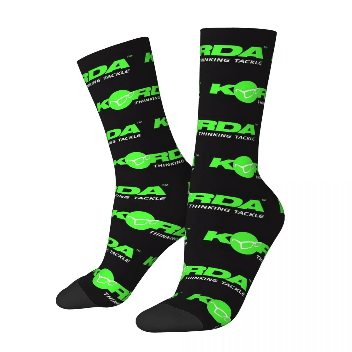 Retro Punk Fishing Korda Sports Socks Polyester Middle Tube Socks for Women Men Sweat Absorbing