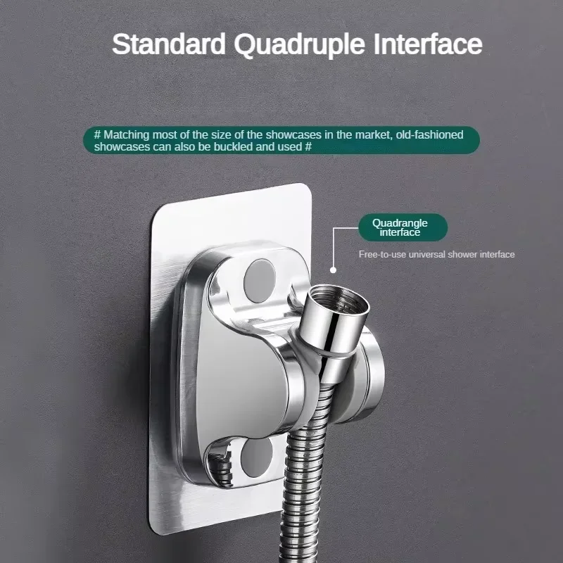 

Shower Holder Suction Cup Holder 360° Adjustable Showerhead Holder Plating Shower Rail Head Bathroom Wall Mount Bracket