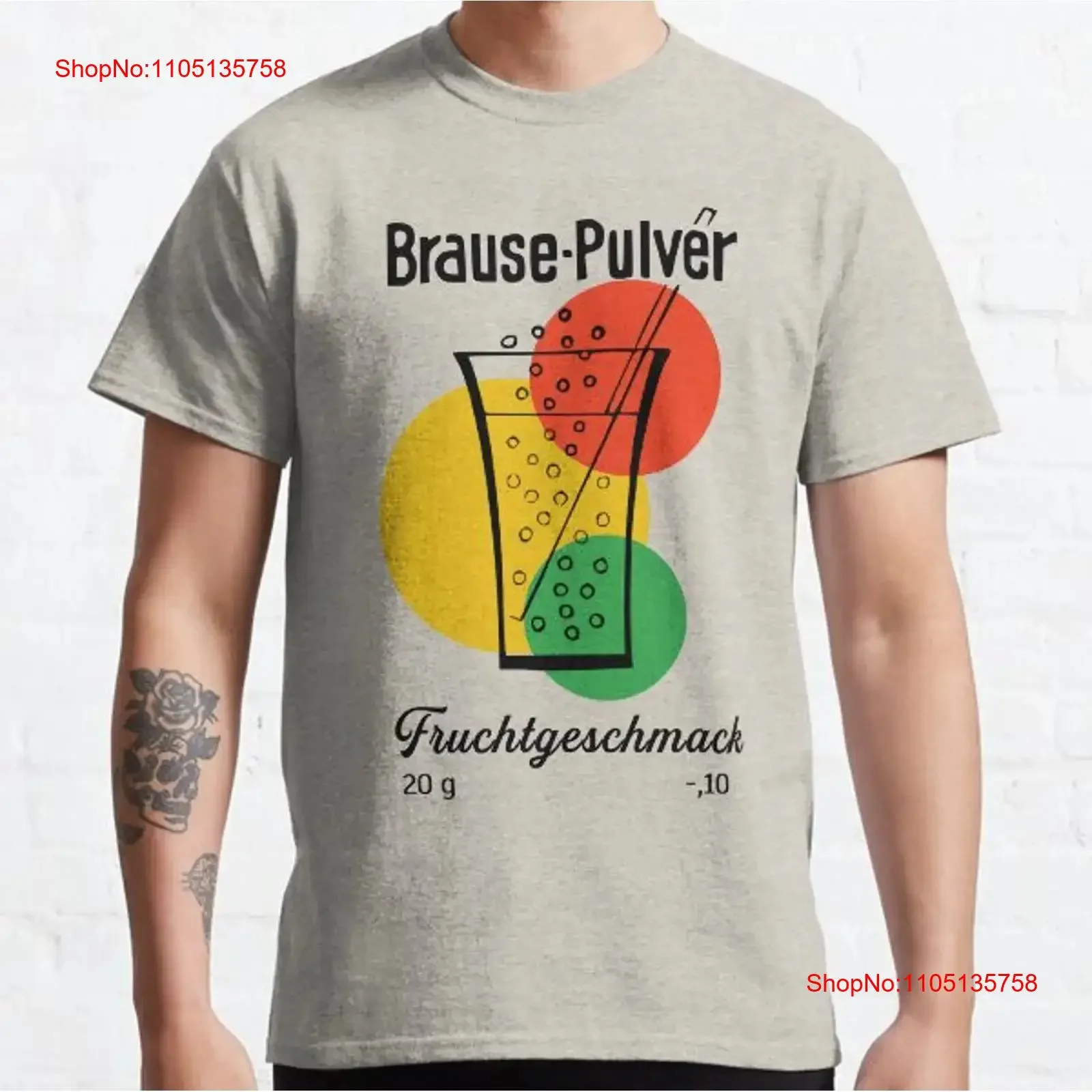 Polvo efervescente DDR sabor a fruta oriental 20g 10 camiseta clásica vintage ropa de calle lavada gráfico transpirable