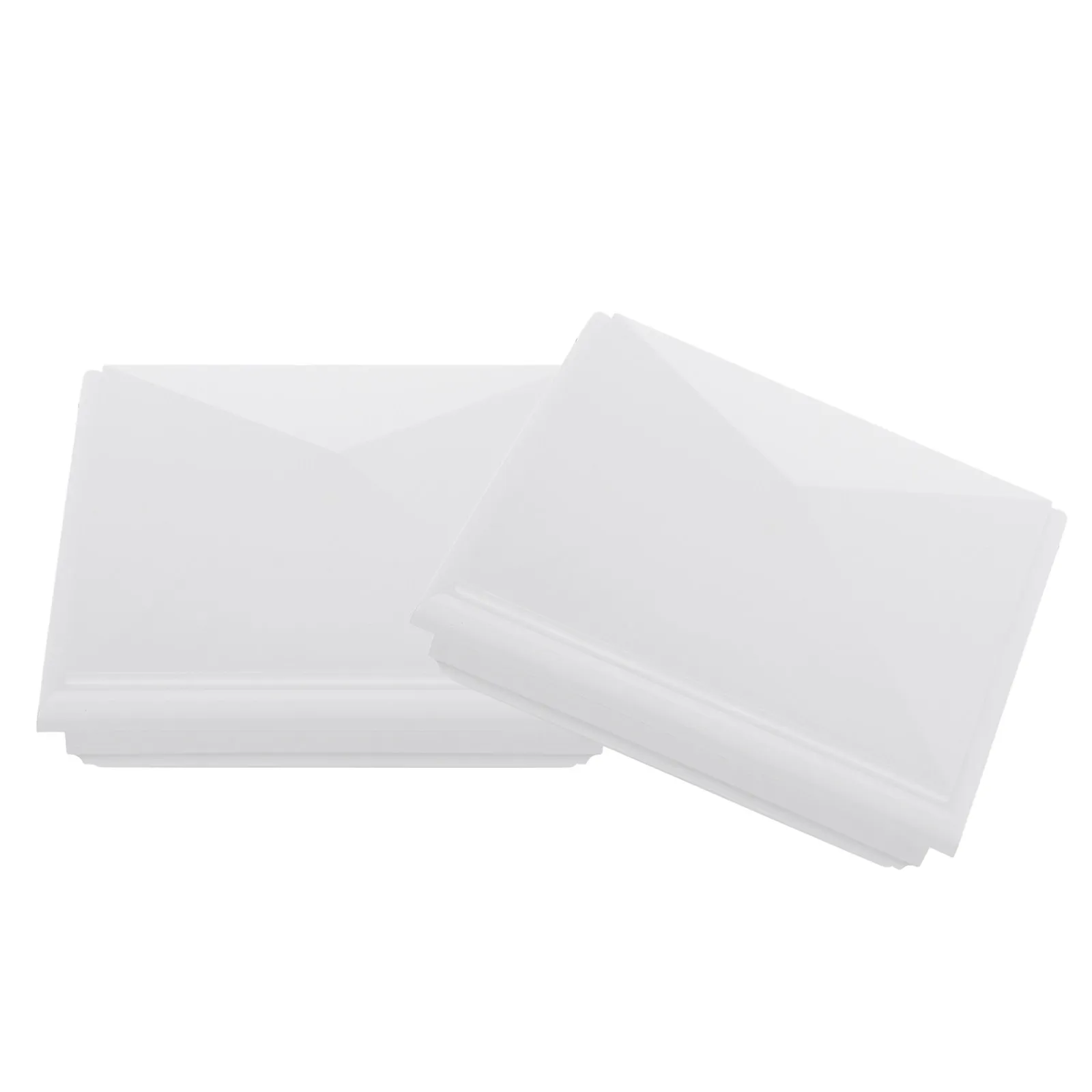 2Pcs White PVC Square Fence Post Caps Pyramid Top Vinyl Decorative Covers for Outdoor Garden Deck Fence Post Tops
