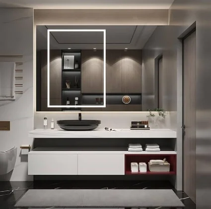 

Bathroom Cabinet Combination, Bathroom Sink, Solid Wood Washbasin, Intelligent Mirror on Basin, Modern and Minimalist New